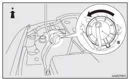 Mitsubishi Lancer: Bending lamps (Adaptive Front lighting System (AFS)) (for vehicles equipped
with high intensity discharge headlamps). : Front of the vehicle