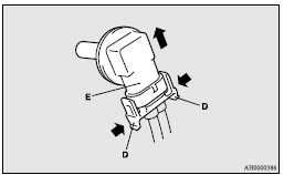 Mitsubishi Lancer: Bending lamps (Adaptive Front lighting System (AFS)) (for vehicles equipped
with high intensity discharge headlamps). 5. To install the bulb, perform the removal steps in reverse.