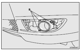 Mitsubishi Lancer: Front fog lamps (Type 1). Note