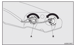 Mitsubishi Lancer: Rear combination lamps. A- Rear turn-signal lamp