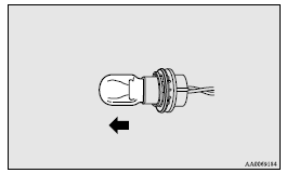 Mitsubishi Lancer: Rear combination lamps. 4. To install the bulb, perform the removal steps in reverse.
