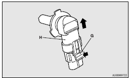 Mitsubishi Lancer: Headlamps (low beam, except for vehicles with high intensity discharge headlamps). 6. To install the bulb, perform the removal steps in reverse.