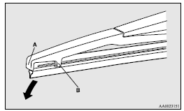 Mitsubishi Lancer: Wiper blade rubber replacement. Note