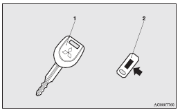 Mitsubishi Lancer: Type 1. 1- Electronic immobilizer key