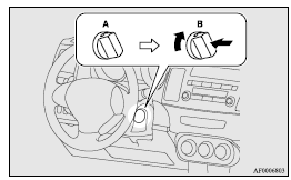 Mitsubishi Lancer: Ignition switch. A- Steering wheel locked