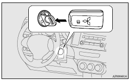 Mitsubishi Lancer: Locking and unlocking the door. LOCK