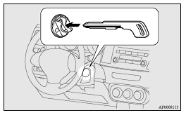 Mitsubishi Lancer: When turning from “LOCK” to “ACC”. Note