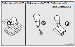 Mitsubishi Lancer: To turn from “ACC” to “LOCK”. Note