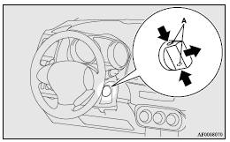 Mitsubishi Lancer: To turn from “ACC” to “LOCK”. 7. Insert the emergency key into the ignition switch.