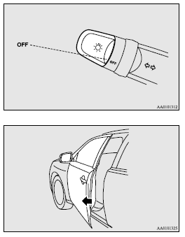 Mitsubishi Lancer: Changing the security alarm settings. 3. Pull the windscreen wiper and washer switch towards you and hold it there.