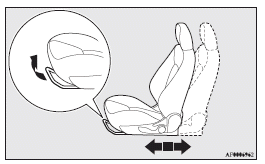 Mitsubishi Lancer: To adjust forward or backward. 