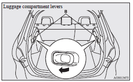 Mitsubishi Lancer: Making a luggage compartment. 2. The seatbacks fold forward.