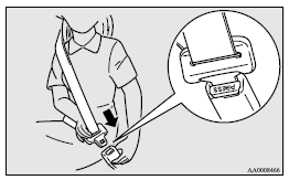 Mitsubishi Lancer: 3-point type seat belt (with emergency locking mechanism). 