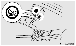 Mitsubishi Lancer: Caution for installing the child restraint on vehicles with a front passenger
airbag. 