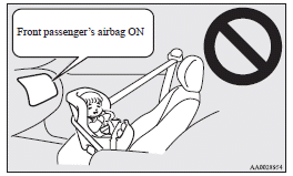 Mitsubishi Lancer: Caution for installing the child restraint on vehicles with a front passenger
airbag. 