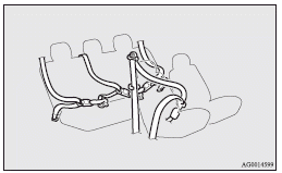 Mitsubishi Lancer: Installing a child restraint system to a 3-point type seat belt (with emergency
locking mechanism). Installation: