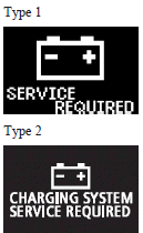 Mitsubishi Lancer: Charge warning display. If there is a fault with the charging system, the warning display is displayed