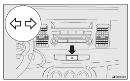 Mitsubishi Lancer: Hazard warning flasher switch. Note