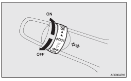 Mitsubishi Lancer: Front fog lamp switch. Note