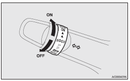 Mitsubishi Lancer: Rear fog lamp switch. Note