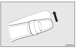 Mitsubishi Lancer: Windscreen wipers. The wipers will operate once if the lever is moved to the “AUTO” position and