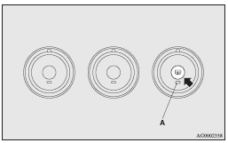 Mitsubishi Lancer: Rear window demister switch. Note