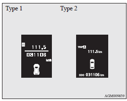 Mitsubishi Lancer: Odometer/Tripmeter. The operation method is the same as when the ignition switch is “OFF”.