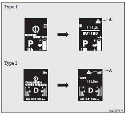 Mitsubishi Lancer: Interrupt display screen (when the ignition switch is “ON”). Note