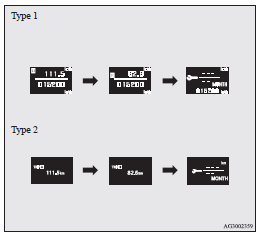 Mitsubishi Lancer: Service reminder. 2. Press and hold the multi-information meter switch for about 2 seconds or more