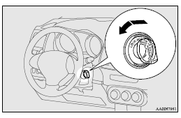 Mitsubishi Lancer: To remove the key. For vehicles with CVT or Twin Clutch SST, when removing the key, first set the