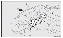 Mitsubishi Lancer: Stopping the engine. : Front of the vehicle