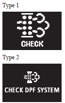 Mitsubishi Lancer: DPF warning display. The DPF warning display illuminates in the event of an abnormality in the DPF