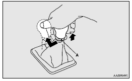 Mitsubishi Lancer: Moving the gearshift lever to the “R” (Reverse) position. 