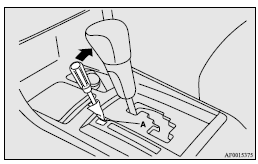 Mitsubishi Lancer: Selector lever operation. 4. Depress the brake pedal with the right foot.