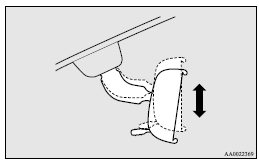 Mitsubishi Lancer: To adjust the vertical mirror position. To adjust the mirror position