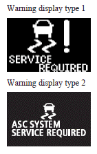 Mitsubishi Lancer: ASC warning display. Note