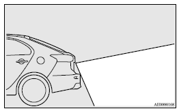 Mitsubishi Lancer: Range of view of rear-view camera. How to use the rear-view camera