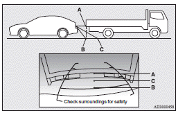 Mitsubishi Lancer: Reference lines on the screen. To change the indication on the screen of the inside rear-view mirror