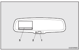 Mitsubishi Lancer: To change the indication on the screen of the inside rear-view mirror. To temporarily set the non- display mode