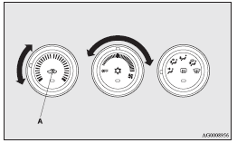 Mitsubishi Lancer: Operating the air conditioning system. Note