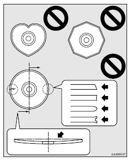 Mitsubishi Lancer: Handling of compact discs. ► In the following circumstances, moisture can form on discs and inside the audio