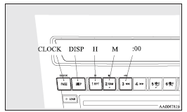 Mitsubishi Lancer: Manual mode. Set the time by pressing the various buttons as described below.