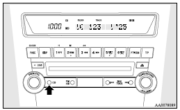 Mitsubishi Lancer: To listen to a CD. Push the CD button (2) if a disc is already in the CD player.