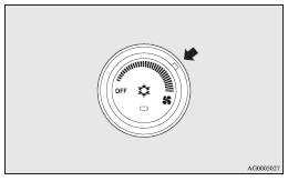 Mitsubishi Lancer: Operating the heater system. Combination of unheated air and heated air