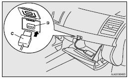 Mitsubishi Lancer: How to connect a USB memory device. 