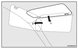 Mitsubishi Lancer: Sun visors. 1- To eliminate front glare