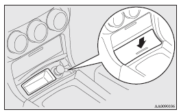 Mitsubishi Lancer: Front console box. Note