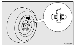 Mitsubishi Lancer: Vehicle equipped with steel wheels. ► If all 4 aluminium wheels are changed to steel wheels, e.g. when fitting winter