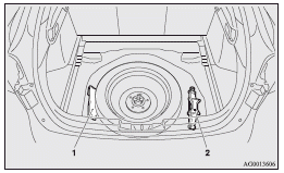 Mitsubishi Lancer: Tools and jack. 1- Tools